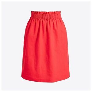 J. Crew Red Cotton Linen Blend Sidewalk Mini Skirt Sz 2